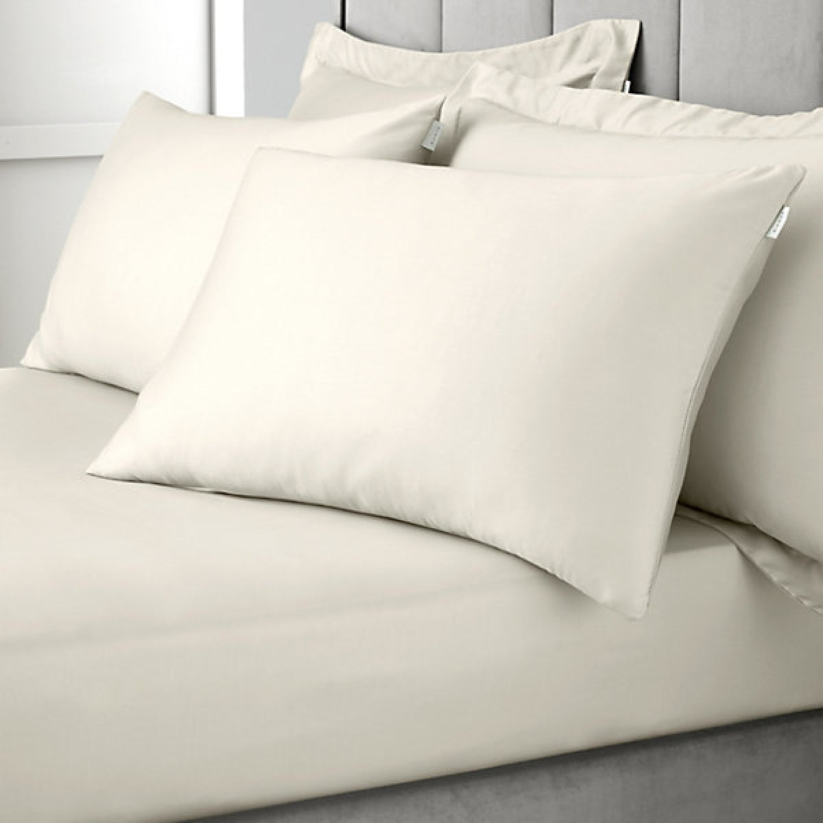 Bianca 400 Thread Count Cotton Sateen Standard Pillowcase Pair Oyster