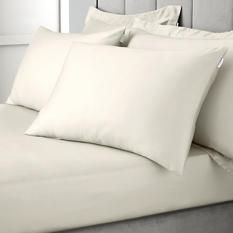 Bianca 400 Thread Count Cotton Sateen Standard Pillowcase Pair Oyster - PILLOW CASES - Beattys of Loughrea
