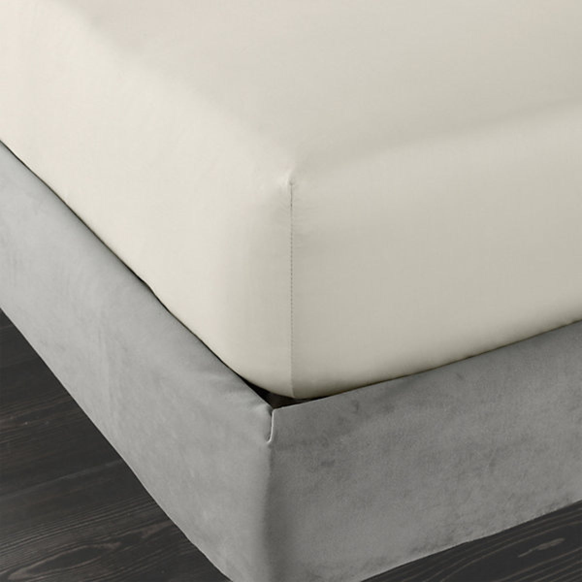 Bianca 400 Thread Count Cotton Sateen King Fitted Sheet Oyster