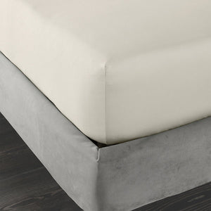 Bianca 400 Thread Count Cotton Sateen King Fitted Sheet Oyster