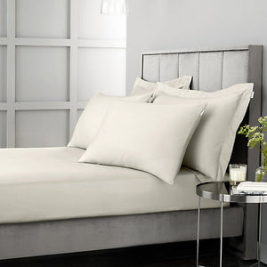 Bianca 400 Thread Count Cotton Sateen King Fitted Sheet Oyster