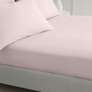 Bianca 400 Thread Count Cotton Sateen Super King Fitted Sheet Blush Pink