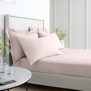 Bianca 400 Thread Count Cotton Sateen Super King Fitted Sheet Blush Pink