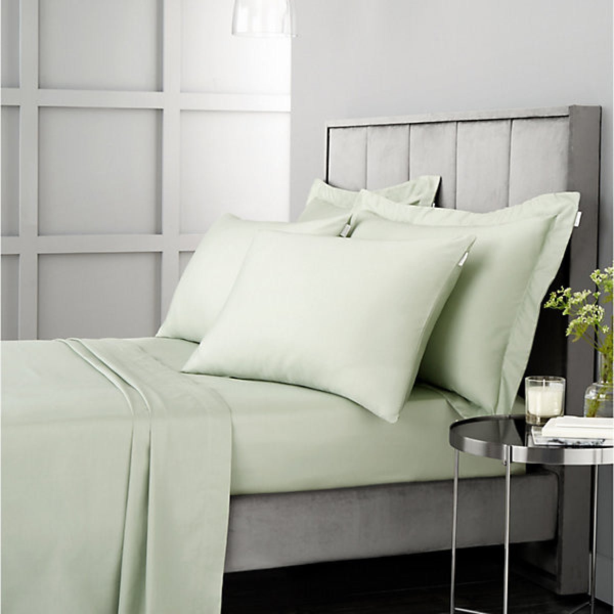 Bianca 400 Thread Count Cotton Sateen Super King Fitted Sheet Green - SHEETS/VALANCE/MATTRESS COVER - Beattys of Loughrea