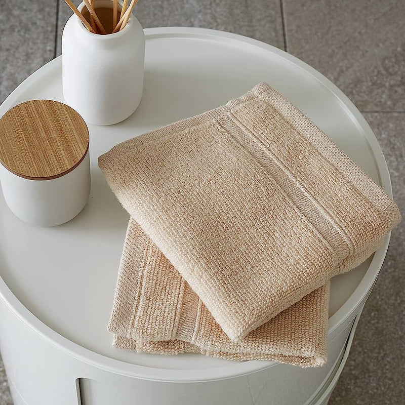 Catherine Lansfield Zero Twist Face Cloth Natural 2pk - TOWELS FACECLOTHS - Beattys of Loughrea