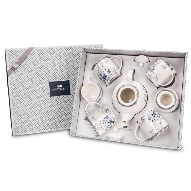 Newgrange Living Rose Blue China 7 Piece Set - MUG SETS - Beattys of Loughrea