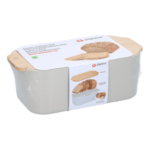 ALPINA Bread Storage Box 650g 33cm With Bamboo Lid - ENAMELWARE/JARS/TRAYS - Beattys of Loughrea