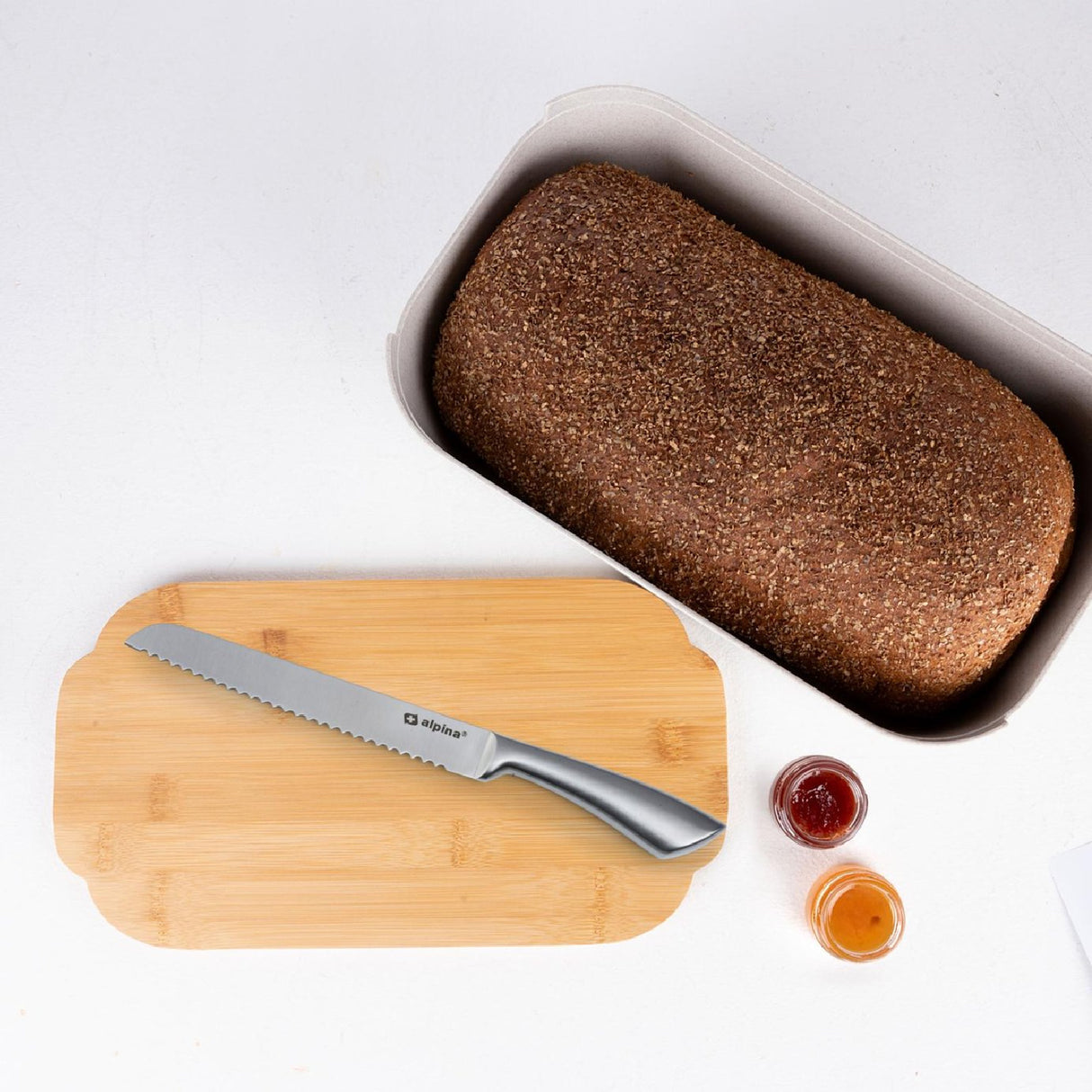 ALPINA Bread Storage Box 650g 33cm With Bamboo Lid - ENAMELWARE/JARS/TRAYS - Beattys of Loughrea