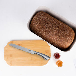 ALPINA Bread Storage Box 650g 33cm With Bamboo Lid - ENAMELWARE/JARS/TRAYS - Beattys of Loughrea