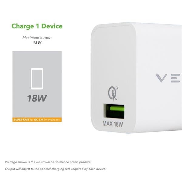 Veld Super Fast 18W Wall Charger Usb A 3.0 | Vh18aw - USB PC ACCESSORIES - Beattys of Loughrea