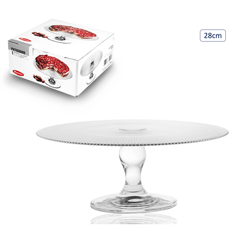 PASABAHCE Footed Glass Dish – 28cm - GLASS GIFTWARE - DEC STONES - Beattys of Loughrea