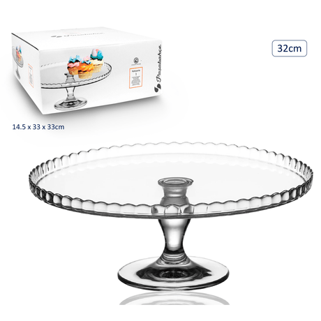 Pasabahce Footed Cake Stand – 32cm - GLASS GIFTWARE - DEC STONES - Beattys of Loughrea