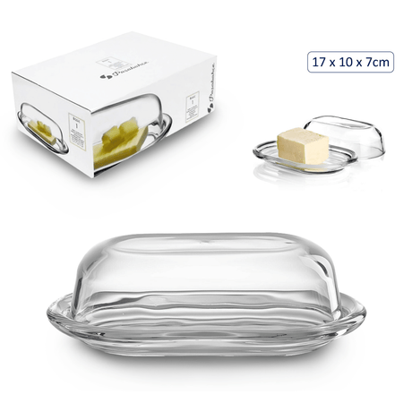 Pasabahce Glass Butter Dish - GLASS GIFTWARE - DEC STONES - Beattys of Loughrea