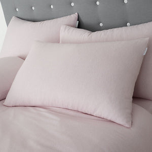 Catherine Lansfield Bedding 145 GM Brushed Cotton Single Duvet Cover Set with Pillowcases Pink
