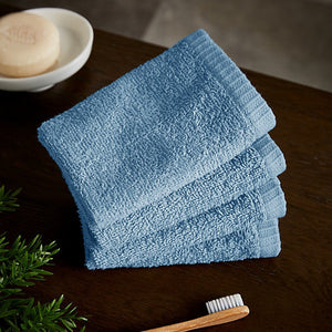 Catherine Lansfield Quick Dry Plain 30 x 30 cm Face Cloth 4 Pack Blue - SHEETS/VALANCE/MATTRESS COVER - Beattys of Loughrea
