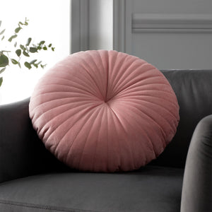 Plain Pink Round Filled Cushion