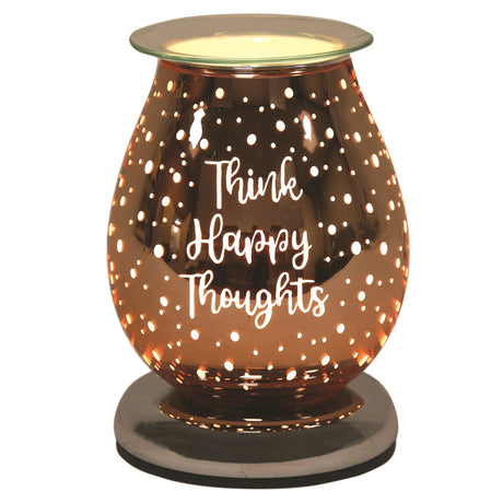 Electric Wax Melt Burner Touch – Burnt Copper Think Happy Thoughts - Beattys of Loughrea | www.beattys.ie
