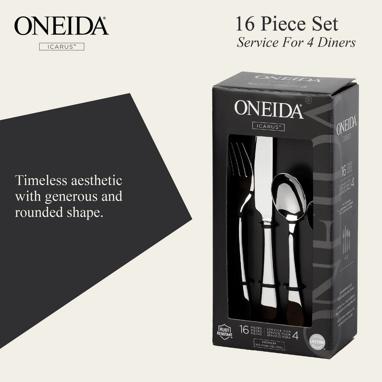Oneida Icarus 16 Piece Cutlery Set