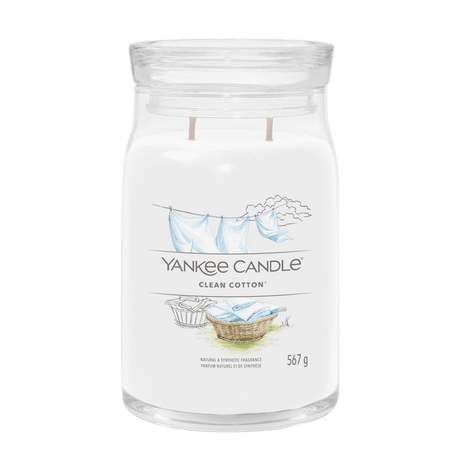 Clean Cotton Signature Large Jar Yankee Candle 567g - CANDLES - Beattys of Loughrea
