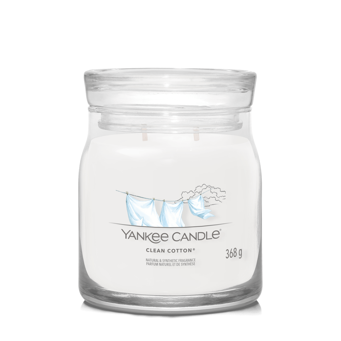 Clean Cotton Signature Medium Jar Yankee Candle 368g - CANDLES - Beattys of Loughrea