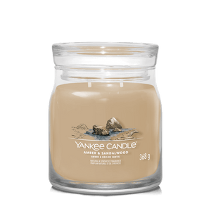 Amber & Sandalwood Signature Medium Jar Yankee Candle 368g - CANDLES - Beattys of Loughrea