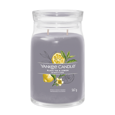 Black Tea & Lemon Signature Large Jar Yankee Candle 567g - CANDLES - Beattys of Loughrea