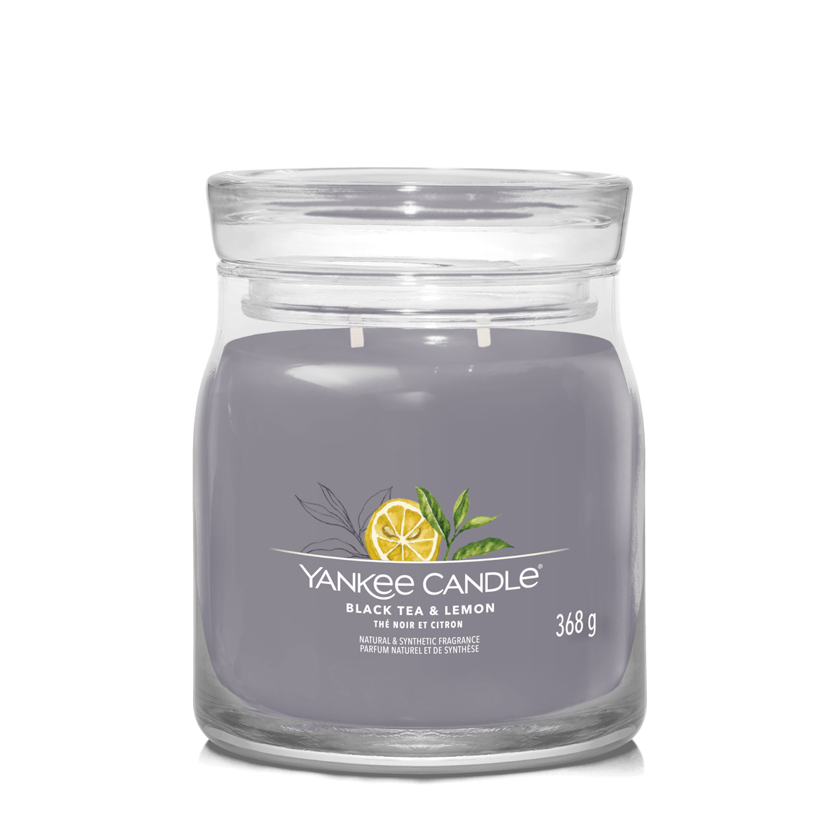 Black Tea & Lemon Signature Medium Jar Yankee Candle 368g - CANDLES - Beattys of Loughrea