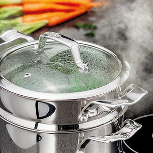 Stellar Premium 18cm 3 Tier Steamer Set - COOKWARE - S/STEEL - Beattys of Loughrea