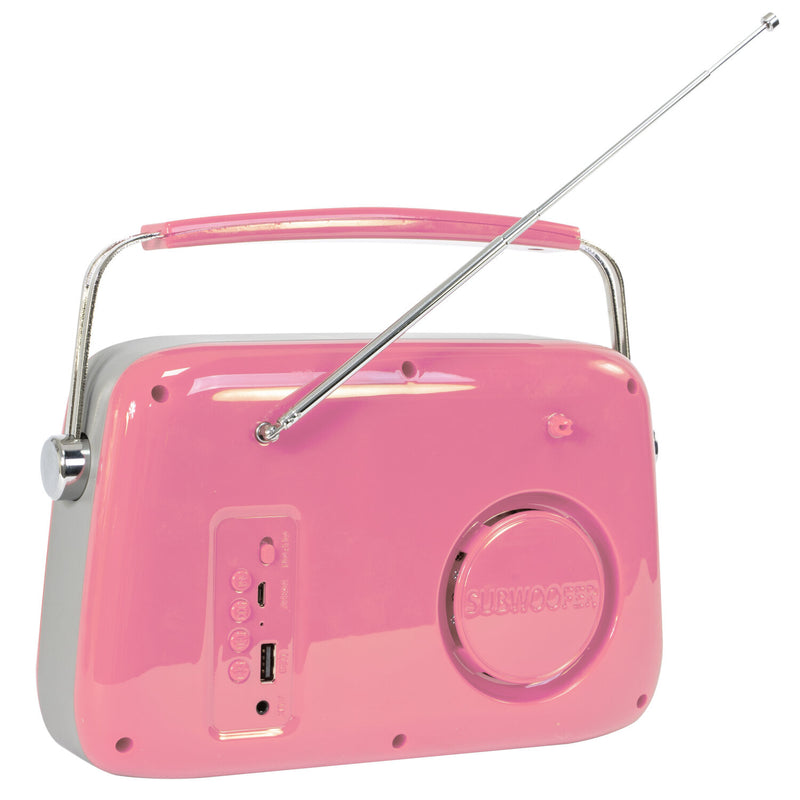 Madison Retro Radio with Bluetooth and FM (Pink)