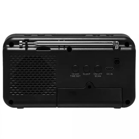 Groov - e Rechargeable Alarm Clock Radio Black - CLOCK RADIO / DIGITAL CLOCKS - Beattys of Loughrea
