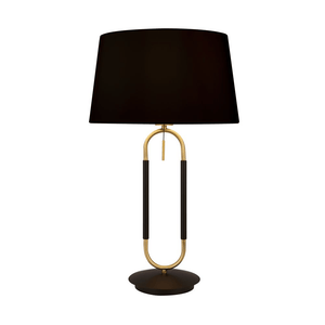 Jazz Table Lamp Black & Satin Brass with Black Velvet Shade - TABLE/BEDSIDE LAMPS - Beattys of Loughrea