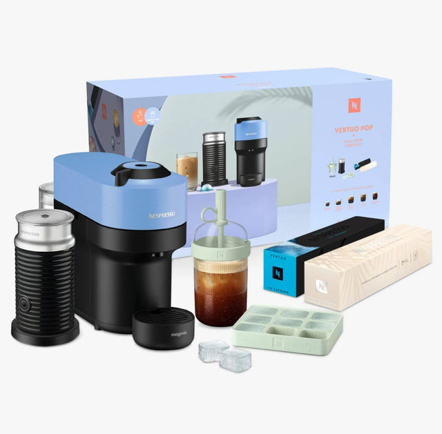 Nespresso Vertuo Pop Cold Coffee Machine Set, Pacific Blue - COFFEE MAKERS / ACCESSORIES - Beattys of Loughrea