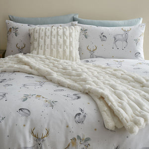 Bianca Carved Faux Fur Blanket Throw Cream