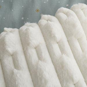 Bianca Carved Faux Fur Blanket Throw Cream