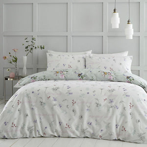 Catherine Lansfield Bedding Songbird Single Duvet Cover Set with Pillowcase Sage Green - DUVET COVERS - Beattys of Loughrea