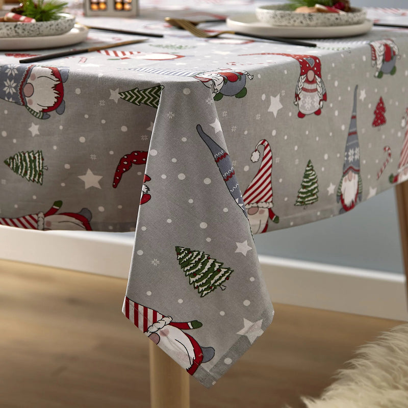 Catherine Lansfield Christmas Gnomes Wipe Clean 137x229 cm Table Cloth - APRON/GLOVE/TEXTILE - Beattys of Loughrea