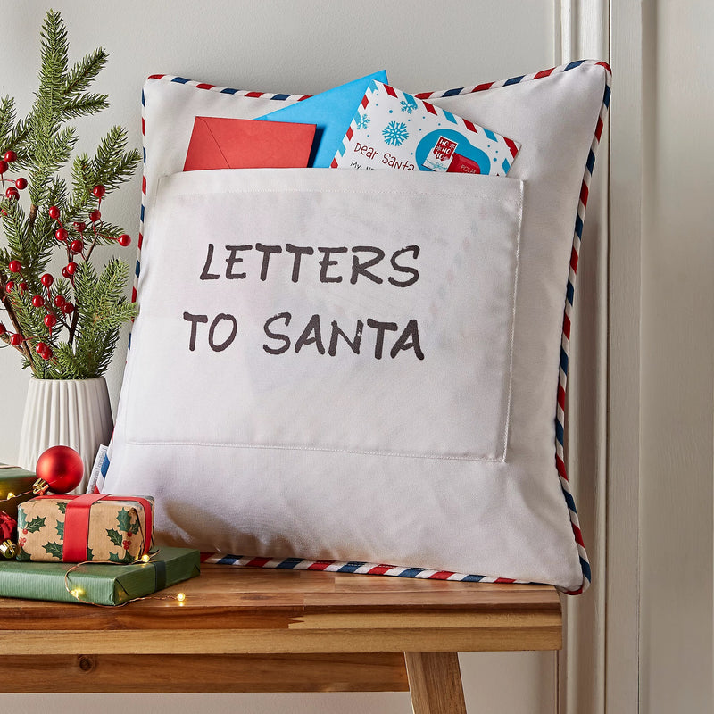 Catherine Lanfield Letters To Santa Cushion with Pocket - CUSHIONS/COVERS - Beattys of Loughrea