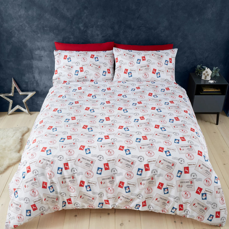 Catherine Lansfield Retro Father Christmas Duvet Cover Set - Double - DUVET COVERS - Beattys of Loughrea