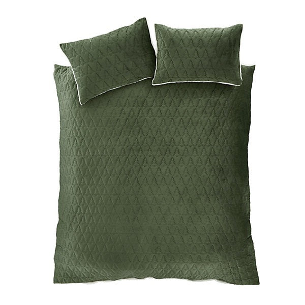 Catherine Lansfield Bedding Cosy Soft Christmas Tree Green Duvet Cover Set - Kingsize