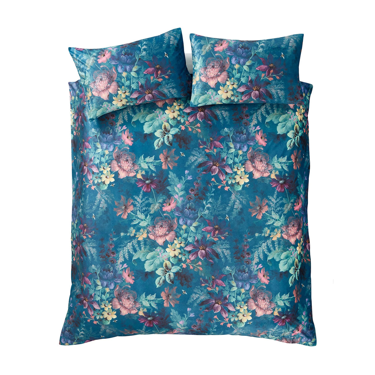 Bridgerton By Catherine Lansfield Romantic Floral Teal Duvet Cover Set - Kingsize - DUVET COVERS - Beattys of Loughrea