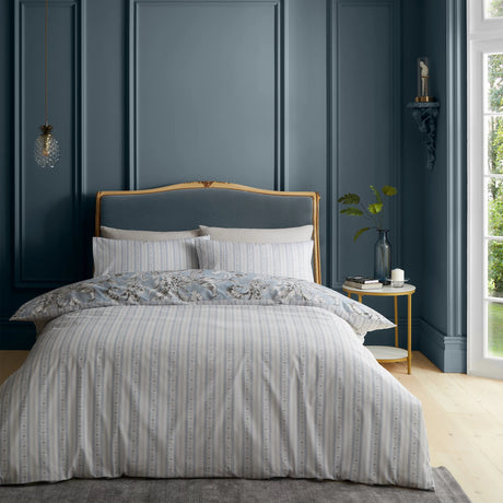 Bridgerton By Catherine Lansfield Regal Floral Blue Duvet Set - Double - DUVET COVERS - Beattys of Loughrea