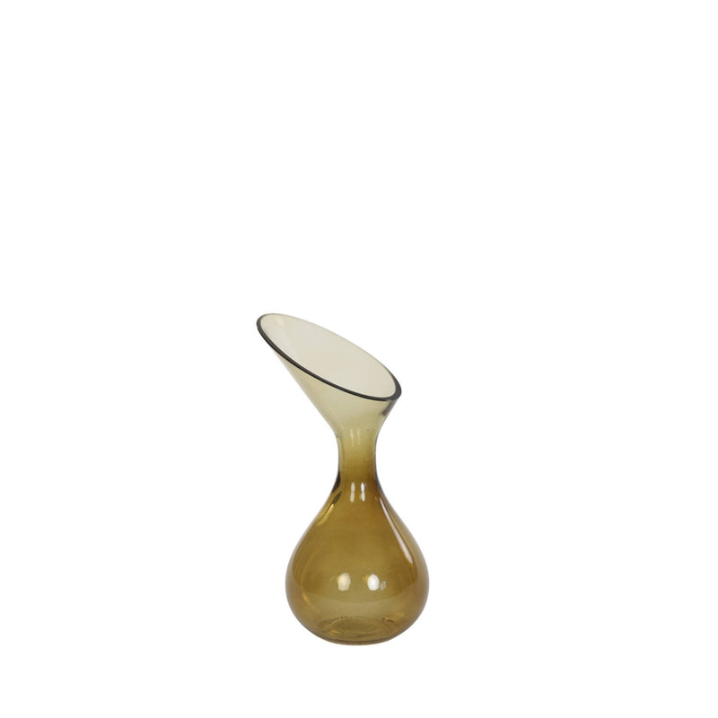Herley Yellow Ochre Glass Vase 13 x 25cm