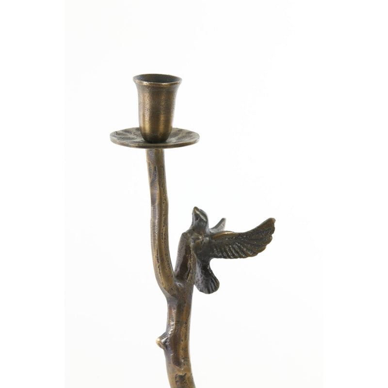 Candle Holder 18 x 10 x 49.5cm BIRD Antique Bronze