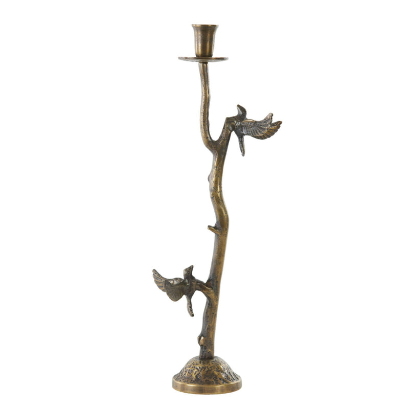 Candle Holder 18 x 10 x 49.5cm BIRD Antique Bronze