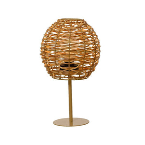 18cm Natural Wicker Battery Operated Outdoor LED Table Lamp - GARDEN ORNAMENTS INCL SOLAR - Beattys of Loughrea