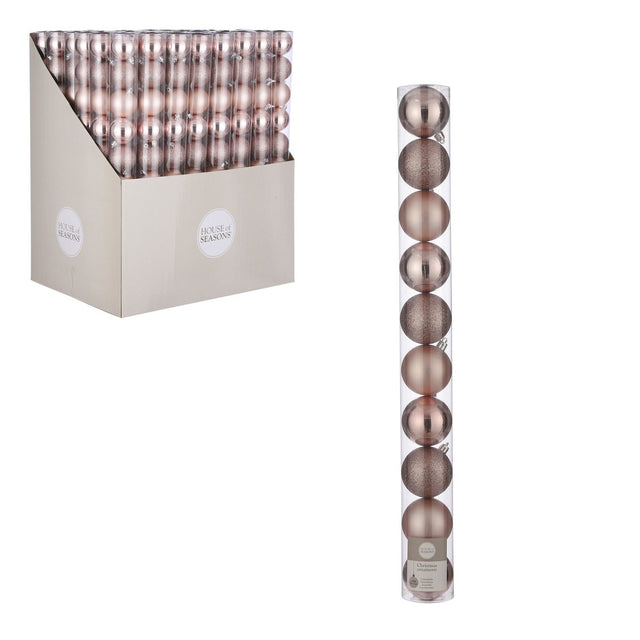 10pk Pink Unbreakable Baubles 6cm - XMAS BAUBLES - Beattys of Loughrea