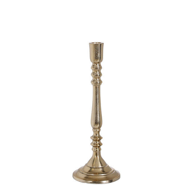 Rocco Candle Holder 32.5cm - Aluminium/Gold - CANDLE HOLDERS / Lanterns - Beattys of Loughrea