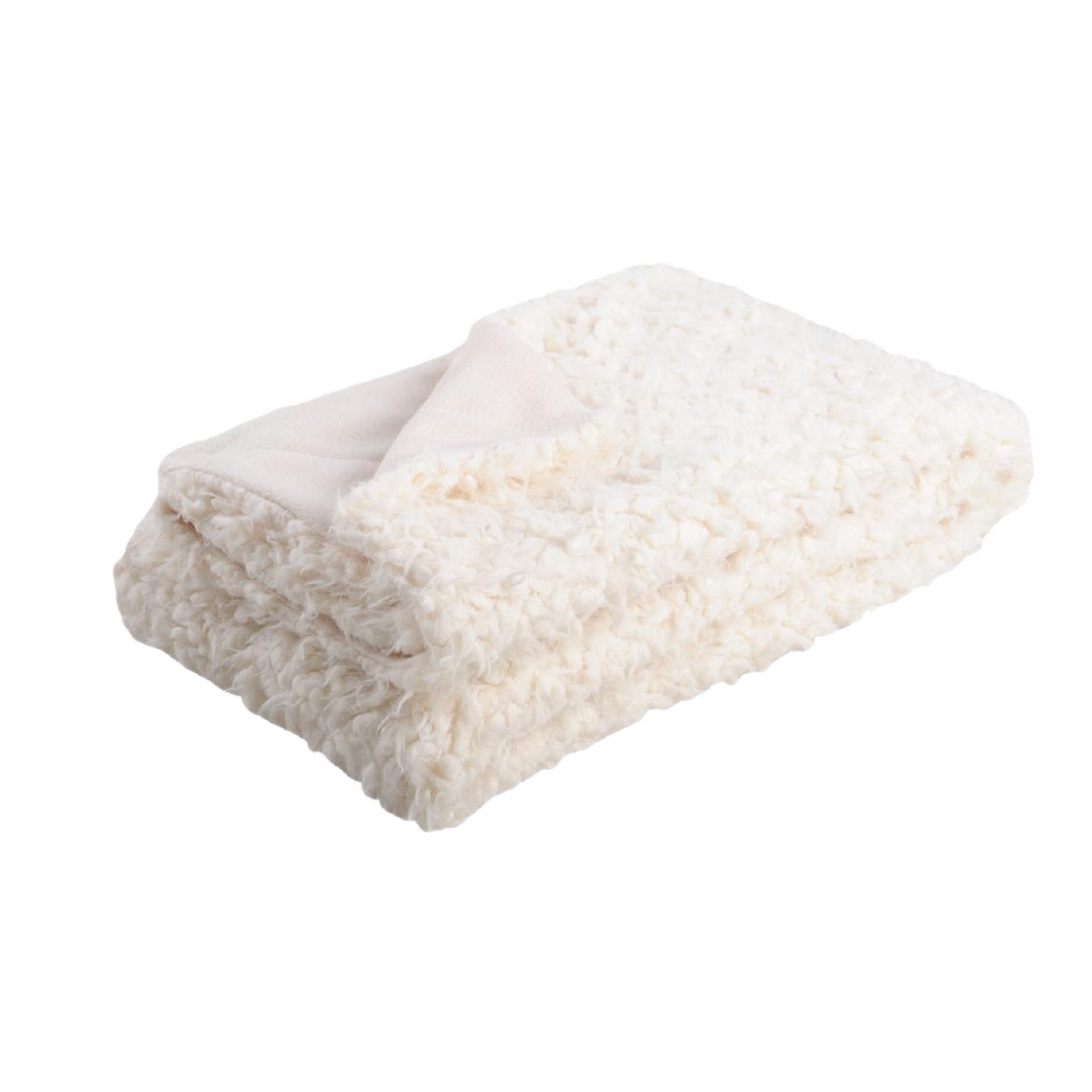 Mouton White Fluffy Throw 180 x 220cm