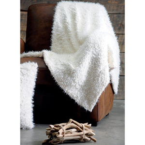 Mouton White Fluffy Throw 180 x 220cm