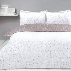Sleepdown Mini Dots Mink Duvet Set Double - DUVET COVERS - Beattys of Loughrea